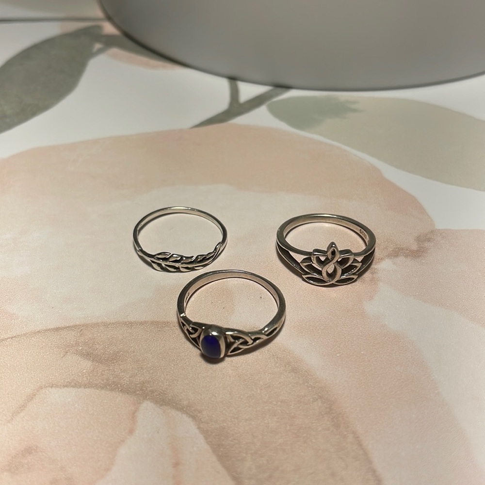 Sterling Silver, size 5 , set of 3
